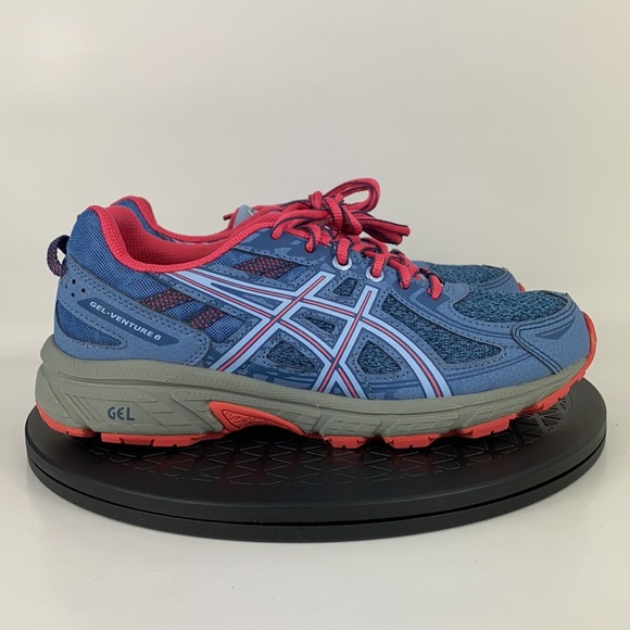 Asics Gel-Venture 6 Gray/Pink Trail Running Shoes 1014A077 Women's Size 7.5 (6Y) - Picture 4 of 11